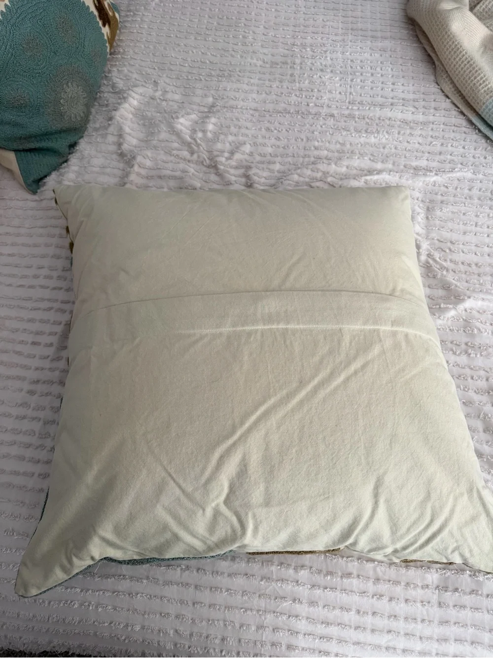 Pottery barn Decorative Throw Pillow Covers in Teal, Brown & Cream - Set of 2